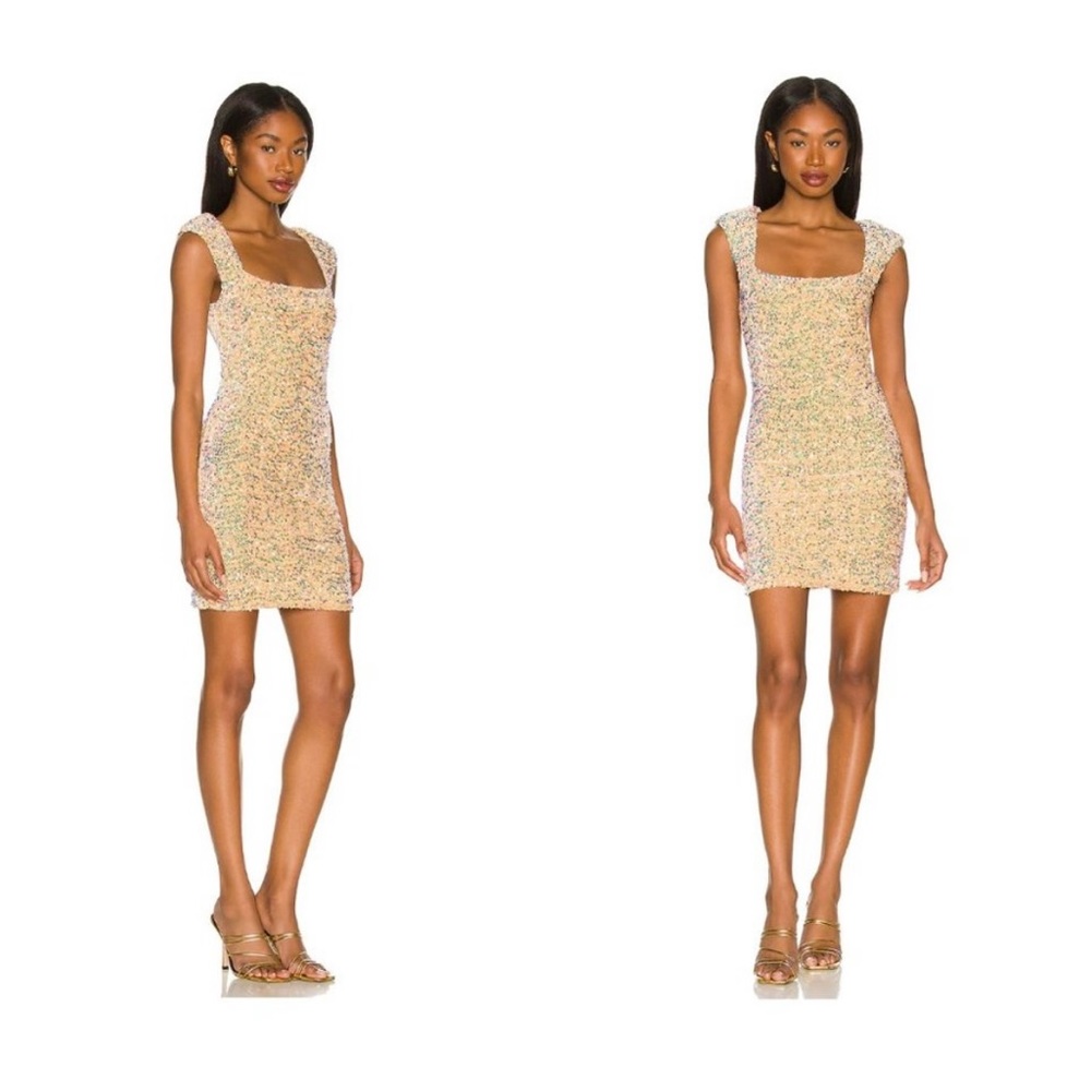ASTR the Label | Galaxy Dress in Iridescent Gold Size M